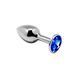Металева анальна пробка з кристалом Alive Mini Metal Butt Plug Blue S SO5998 фото 1
