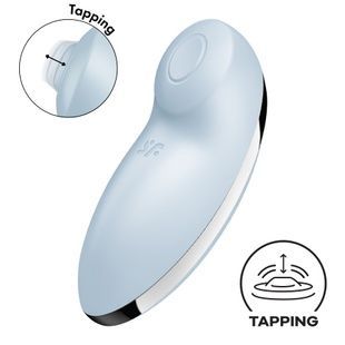 Вібростимулятор-пульсатор Satisfyer Tap & Climax 2 Blue, ефект постукування пальцем SX2183 фото