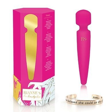 Вібромасажер Rianne S: Bella Mini Wand Rose, 10 режимів роботи, медичний силікон, подарункове пакова SO3868 фото
