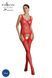 Бодистокинг Passion ECO BS008 red, с доступом, флористический декор, имитация подвязок SO7083 фото 1