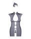 Еротичний костюм стюардеси Obsessive Stewardess 3 pcs costume grey L/XL, сірий, сукня, стрінги, піло SO7309 фото 5