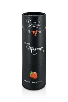 Масажна олія Plaisirs Secrets Strawberry (59 мл) з афродизіаками, їстівна, Подарунковаупаковка SO1842 фото