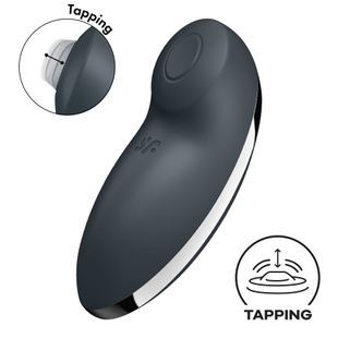 Вібростимулятор-пульсатор Satisfyer Tap & Climax 2 Grey, ефект постукування пальцем SX2184 фото