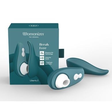 Вакуумный клиторальный стимулятор Womanizer Liberty 2 Dark Petrol, 8 режимов, магнитная крышечка SX0521 фото