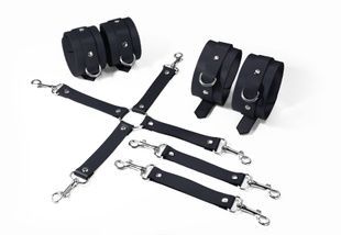 Набір Feral Feelings BDSM Kit 3 Black, наручники, поножі, конектор SO8269 фото
