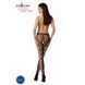 Эротические колготки-бодистокинг Passion S008 black, ажурные колготки с вырезом и лампасами-сеткой PSS008B фото 4