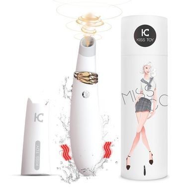 Вакуумний стимулятор з вібрацією KISTOY Miss CC White, можна використовувати як вібратор, діам.3,6см SO3762 фото