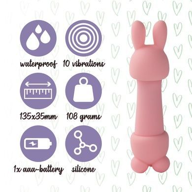 Мини-вибратор FeelzToys Mister Bunny Pink с двумя насадками SO4437 фото