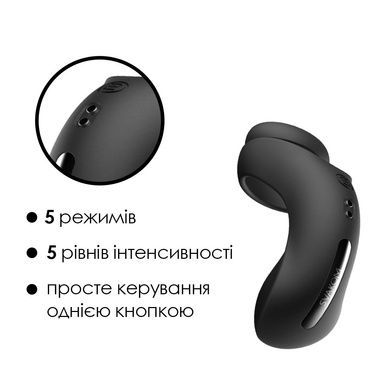 Двойное эрекционное кольцо Svakom Benedict Black со стимуляцией промежности SO6300 фото