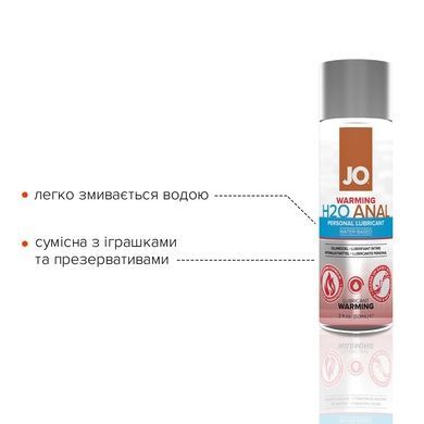 Анальна змазка System JO ANAL H2O &mdash; WARMING (60 мл) розігрівальна, на водній основі SO1457 фото