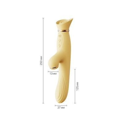 Вибратор с подогревом и вакуумной стимуляцией клитора Zalo - ROSE Vibrator Lemon Yellow SO6681 фото