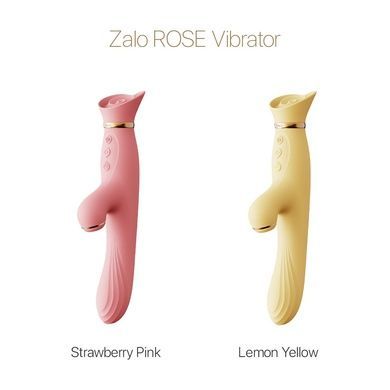 Вибратор с подогревом и вакуумной стимуляцией клитора Zalo - ROSE Vibrator Lemon Yellow SO6681 фото