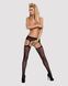 Сетчатые чулки-стокинги с цветочным рисунком Obsessive Garter stockings S207 S/M/L, черные, имитация SO7266 фото 3