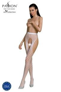 Эротические колготки-бодистокинг Passion ECO S003 white, с доступом, имитация подвязок SO7092 фото