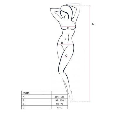 Бодистокинг Passion BS049 red, комбинезон, имитация топа, чулок и пояса PBS049R фото