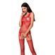 Бодистокинг Passion BS070 red, комбинезон, имитация чулок и ажурного топа PBS070R фото 1