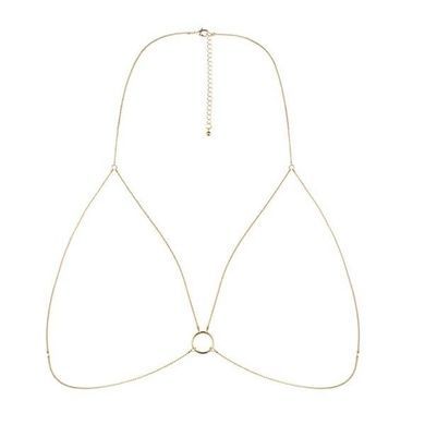 Цепочка портупея Bijoux Indiscrets Magnifique Bra Chain - Gold, украшение на тело SO2656 фото