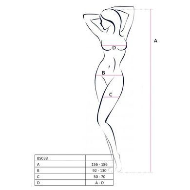 Бодистокинг Passion BS038 white, комбинезон, имитация чулок и пояса PBS038W фото