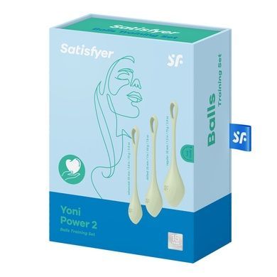 Набір йоні-намистин Satisfyer Yoni Power 2 Light Green, діаметр 2-2,5-3 см, маса 22-44-73 г SO5549 фото