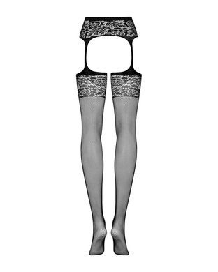 Сітчасті панчохи-стокінги з імітацією гартерів Obsessive Garter stockings S500S/M/L, чорні, з доступ SO7273 фото