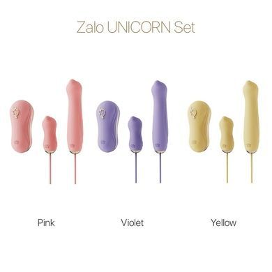 Набор 3в1 Zalo &mdash; UNICORN Set Yellow, виброяйцо, пульсатор, вакуумный стимулятор SO6689 фото
