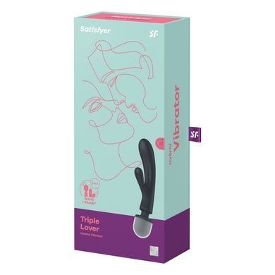 Вібратор-кролик з вібромасажером Satisfyer Triple Lover Grey, 3 мотори SO8789 фото