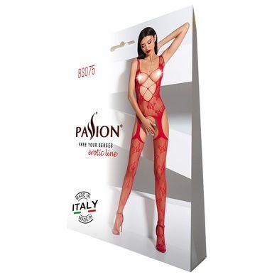Откровенный бодистокинг с глубоким декольте Passion BS075 red SO4151 фото