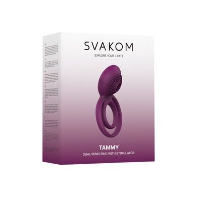 Двойное эрекционное кольцо с вибрацией Svakom Tammy Violet SO4853 фото