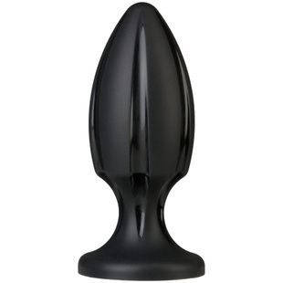 Анальный плаг с каналами для смазки Doc Johnson Platinum Premium Silicone - The Rocket - Black SO4916 фото