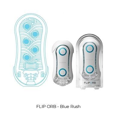 Мастурбатор Tenga FLIP ORB &mdash; Blue Rush, з можливістю зміни тиску та стимулювальними кульками всереди SO3048 фото