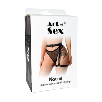 Гартер на ногу Art of Sex - Naomi с надписью SEXY, натуральная кожа, размер XS-2XL, цвет красный SO7443 фото