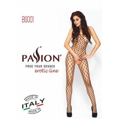 Бодистокинг Passion BS001 white, комбинезон, крупная сетка PBS001W фото