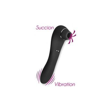 Вибратор и вакуумный клиторальный стимулятор Alive Midnight Quiver Black - секс-игрушка 2в1 SO3833 фото