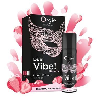 Жидкий вибратор Orgie Dual Vibe! Strawberry Gin & Tonic Kissable Liquid Vibrator, 15 мл SX1489 фото