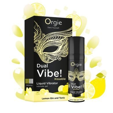 Жидкий вибратор Orgie Dual Vibe! Lemon Gin And Tonic Kissable Liquid Vibrator, 15 мл SX1490 фото