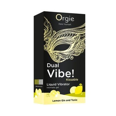 Жидкий вибратор Orgie Dual Vibe! Lemon Gin And Tonic Kissable Liquid Vibrator, 15 мл SX1490 фото