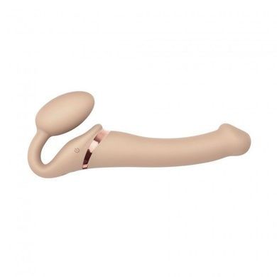 Безремневой страпон с вибрацией Strap-On-Me Vibrating Flesh M, диаметр 3,3см, пульт ДУ, регулируемый SO3355 фото