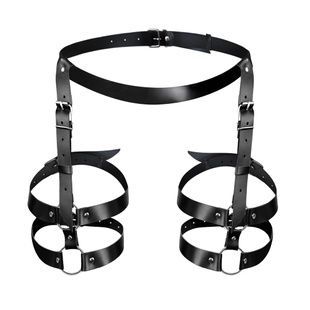 Шкіряні гартери Art of Sex - Melani Leather garters, Чорні XS-M SO8300 фото