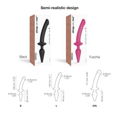 Анальна пробка з дилдо Strap-On-Me SWITCH PLUG-IN SEMI-REALISTIC DILDO BLACK - S SO6826 фото