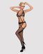 Сітчастий бодістокінг з імітацією топа, пояса та панчохи Obsessive Bodystocking N108 S/M/L, чорний, SO7252 фото 3