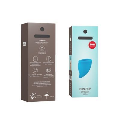 Менструальна чаша Fun Factory FUN CUP SIZE A, бірюзова, багаторазова, діаметр 4 см, об&rsquo;єм 20 мл SX0953 фото