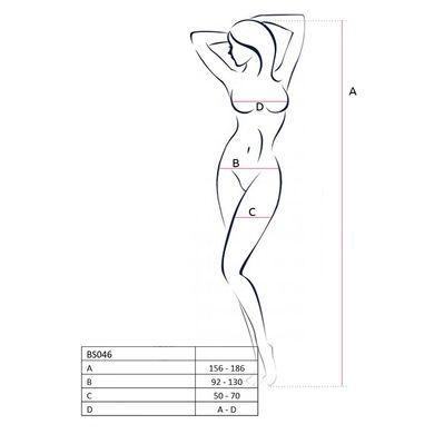 Бодистокинг Passion BS046 white, комбинезон с имитацией чулок PBS046W фото