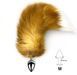 Металева анальна пробка з хвостом із натурального хутра Art of Sex size M Red fox SO6185 фото 2