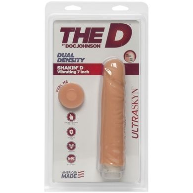 Фаллоимитатор Doc Johnson The D: Shakin D 7 Inch Vibro ULTRASKYN, диаметр 3,8см, плавная регулировка SO1580 фото