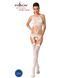 Бодістокінг Passion BS047 white, комбінезон, імітація топа, панчох і пояса PBS047W фото 2