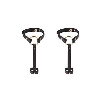 Пара браслетов на запястье и палец Bijoux Indiscrets MAZE Hand Bracelet Harness Black, экокожа SO2679 фото