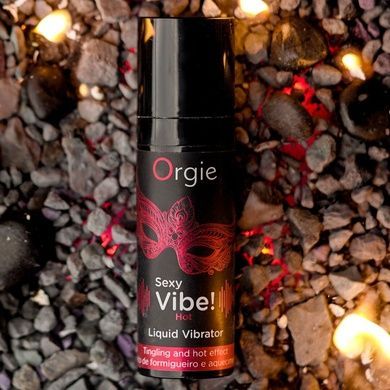 Жидкий вибратор Orgie Sexy Vibe! Hot, 15 мл, согревающий, очень мощный, со вкусом клубники SX1551 фото