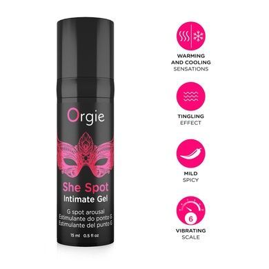 Гель для стимуляції точки G Orgie She Spot Intimate Gel, 15 мл, тепло-холод, ефект вібрації SX1552 фото