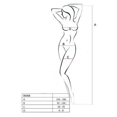 Бодистокинг Passion BS068 white, комбинезон, крупная сетка, длинный рукав PBS068W фото