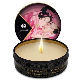 Масажна свічка Shunga Mini Massage Candle &ndash; Rose Petals (30 мл) з афродизіаками SO2516 фото